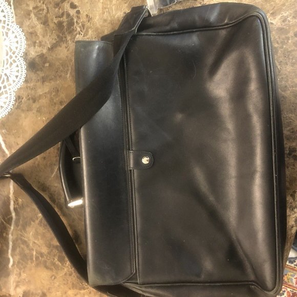 MERCEDES-BENZ Italian Large Leather Messenger Bag Briefcase Laptop Crossbody - Picture 4 of 11